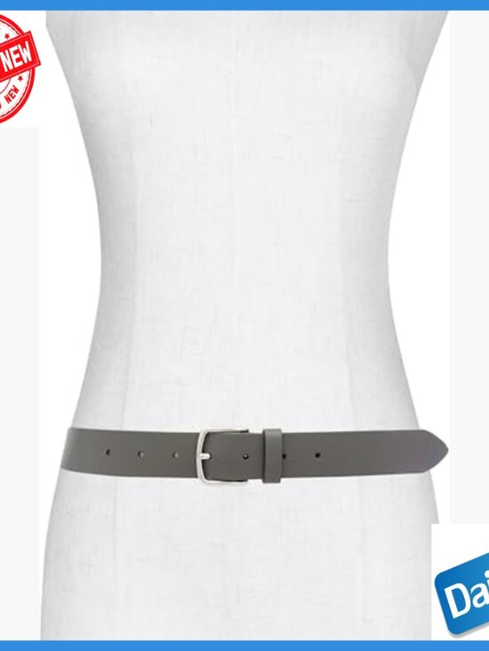 Full-Grain Italian Leather Flat Belt, 1.25 Inch Width, Medium Size main image 5